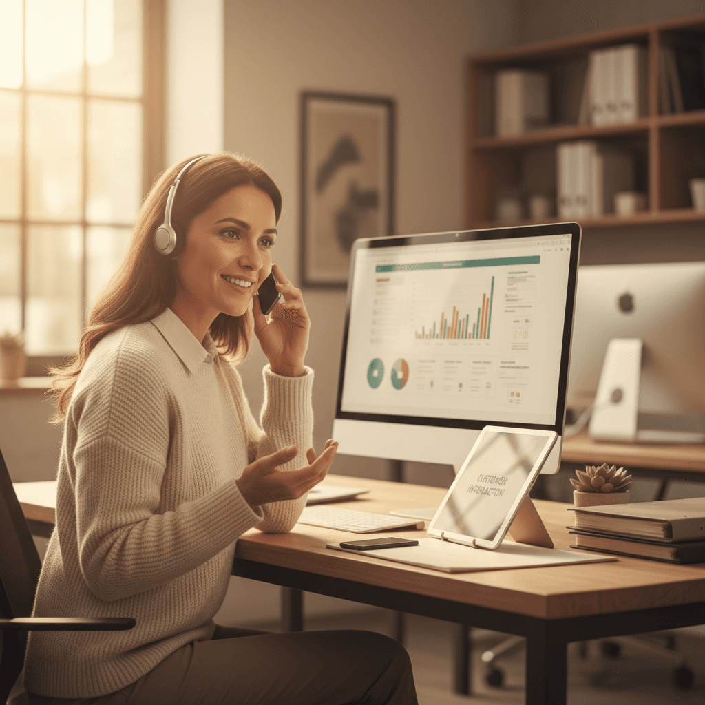 Customer service representative providing support