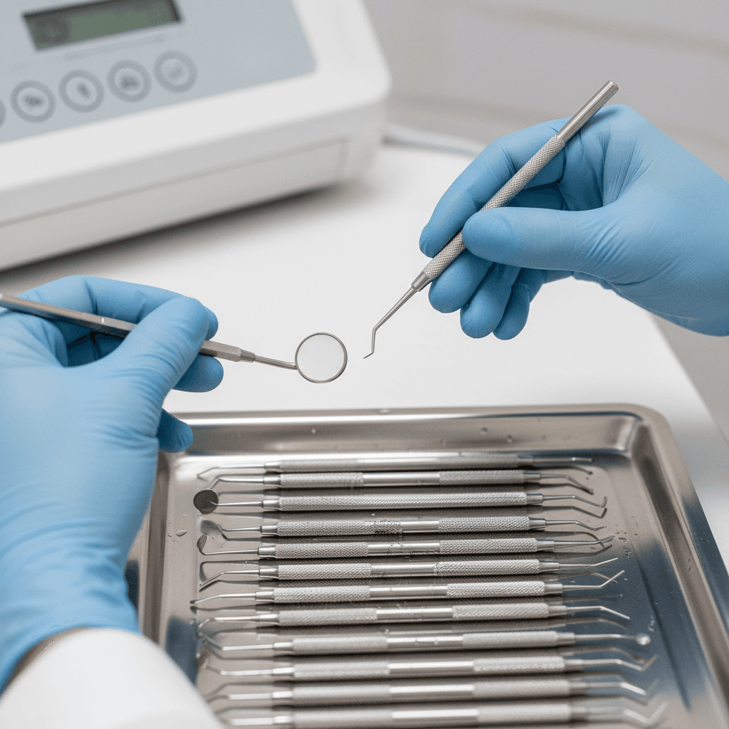 Organized dental supplies and instruments