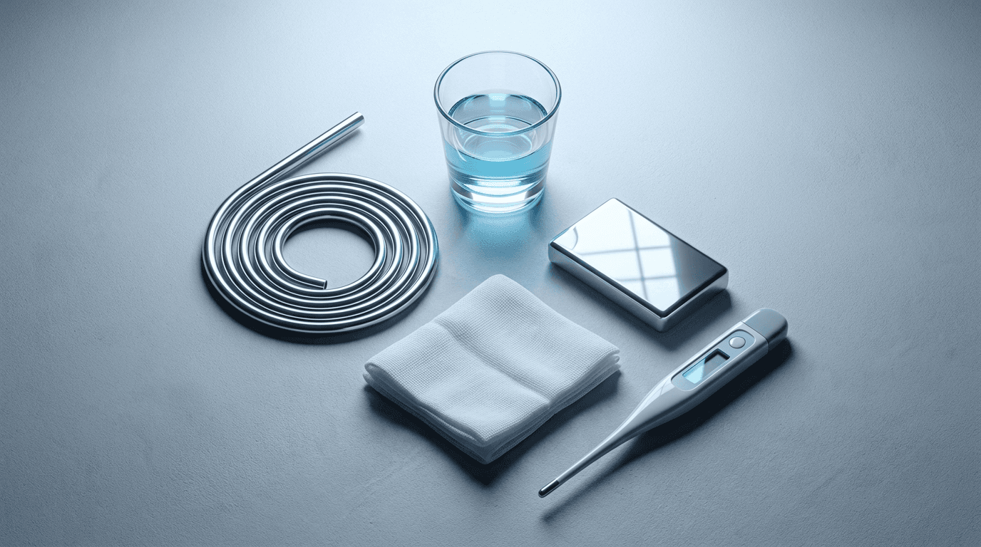 Dental suction and air-water syringe components displayed separately